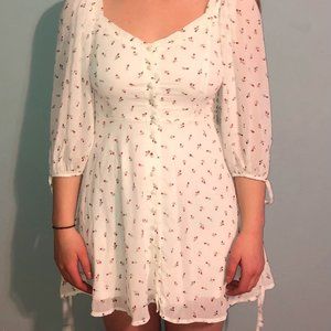 Forever 21 white rose print mini dress